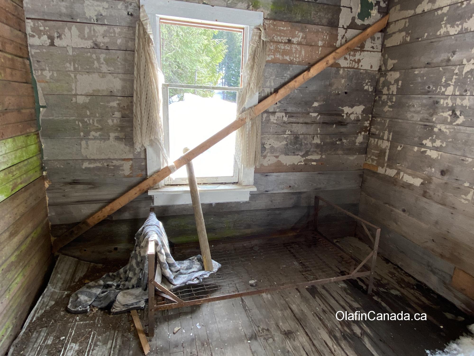Old bedroom in station house Cody #olafincanada #britishcolumbia #discoverbc #abandonedbc #cody