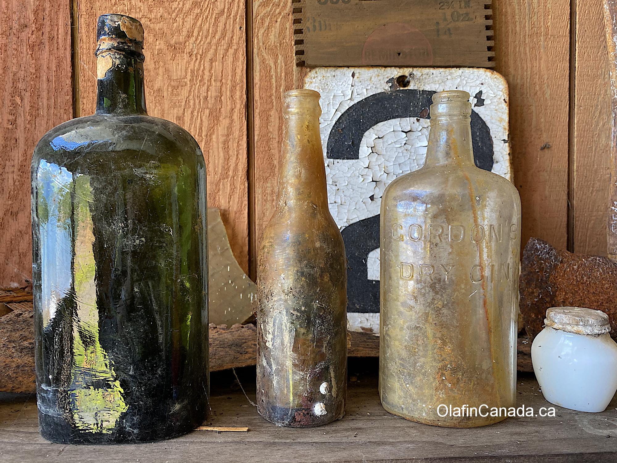 Old bottles on display in Anyox #olafincanada #britishcolumbia #discoverbc #abandonedbc #anyox