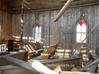 Interior of old church Old church on Westside Road near Killiney Beach #olafincanada #britishcolumbia #discoverbc #abandonedbc #church