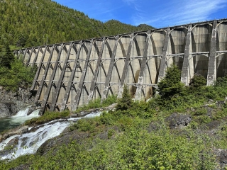 Old dam in Anyox Elegant hydroelectric dam built in 1922 #olafincanada #britishcolumbia #discoverbc #abandonedbc #anyox #dam
