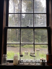 Window view View through school window to the street in Alice Arm. #olafincanada #britishcolumbia #discoverbc #abandonedbc #alicearm