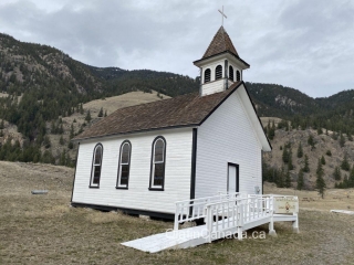 Old white church Old Saint Ann's Chuchuwayha First Nations Mission Church from 1908 near Hedley #olafincanada #britishcolumbia #discoverbc #abandonedbc #church