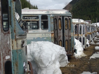 Sandon busses Vancouver busses from the fifties #olafincanada #britishcolumbia #discoverbc #abandonedbc #sandon #busses