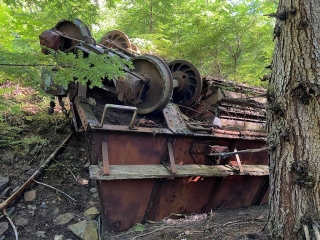 Derailed mine cart Derailed mine cart in Anyox #olafincanada #britishcolumbia #discoverbc #abandonedbc #anyox