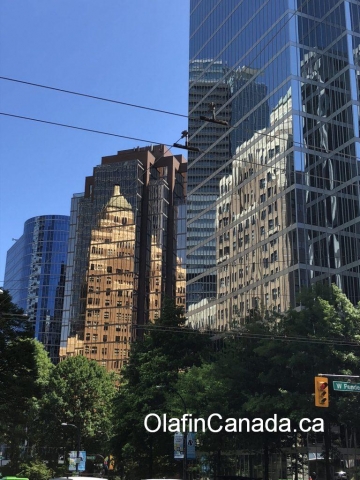 Reflected buildings in downtown Vancouver BC #olafincanada #britishcolumbia #discoverbc #vancouver #reflections