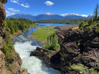 View on Observatory Inlet Observatory Inlet at Anyox with the powerhouse on the forefront #olafincanada #britishcolumbia #discoverbc #abandonedbc #anyox #powerhouse