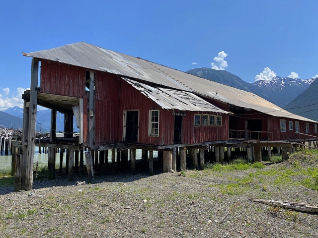 The cannery itself taken from the shore #olafincanada #britishcolumbia #discoverbc #abandonedbc #tallheocannery #bellacoola