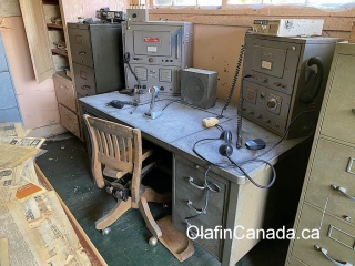 Operator station The operator station at the Tallheo Cannery in Bella Coola Old perforator full of cobwebs in the office #olafincanada #britishcolumbia #discoverbc #abandonedbc #tallheocannery #bellacoola
