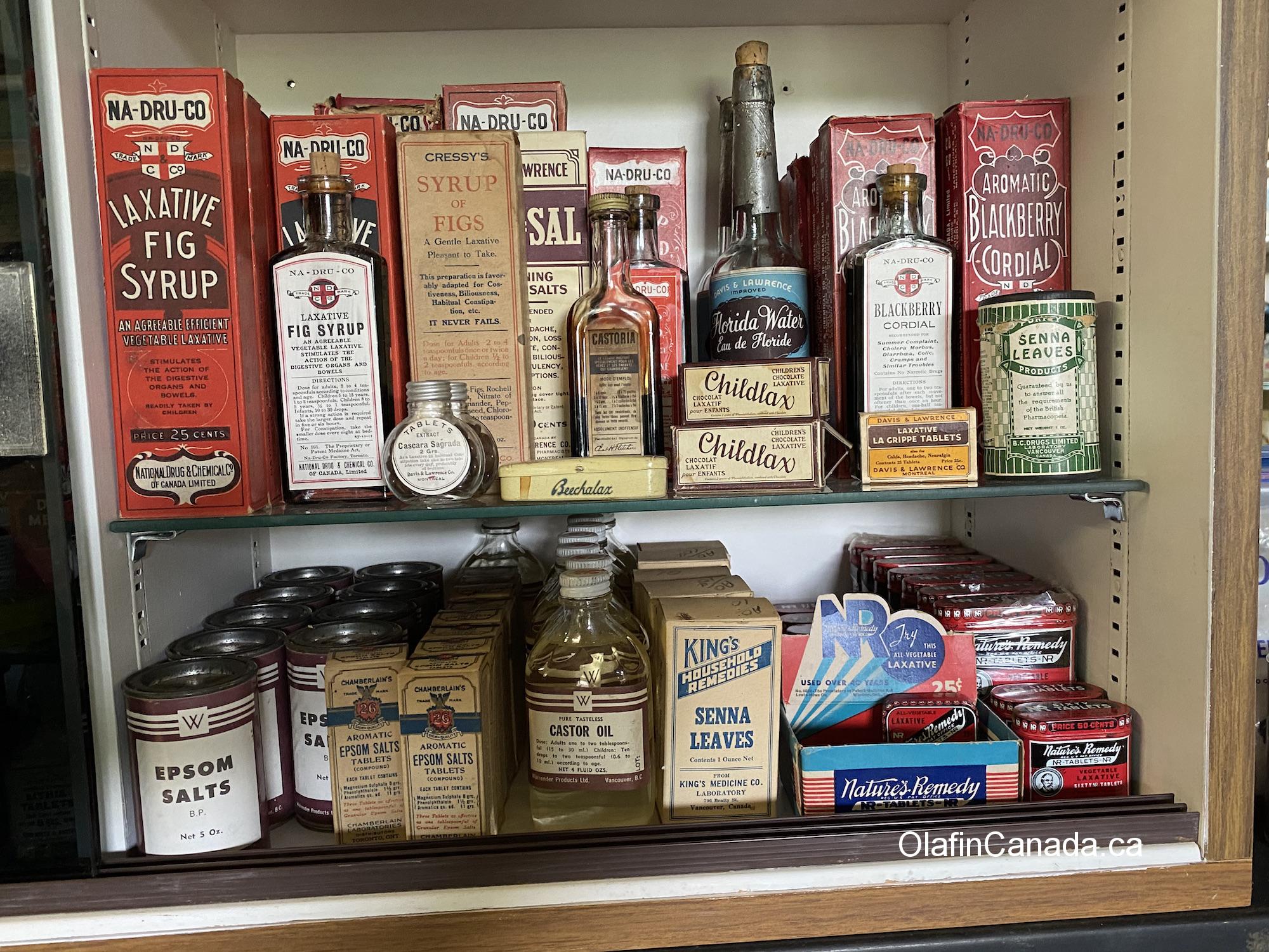 Pharma products at the General Store in 153 Mile House #olafincanada #britishcolumbia #discoverbc #abandonedbc #153milehouse #generalstore #backintime