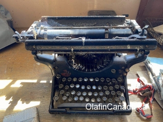 Type writer Old Underwood type writer in the office of the Tallheo Cannery in Bella Coola Old perforator full of cobwebs in the office #olafincanada #britishcolumbia #discoverbc #abandonedbc #tallheocannery #bellacoola
