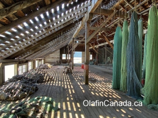 Nets hanging to dry Nets hanging to dry on the first floor of the cannery #olafincanada #britishcolumbia #discoverbc #abandonedbc #tallheocannery #bellacoola