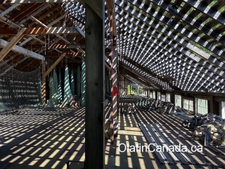 First floor in the sun First floor in the sun of the cannery with sunlight through the roof #olafincanada #britishcolumbia #discoverbc #abandonedbc #tallheocannery #bellacoola